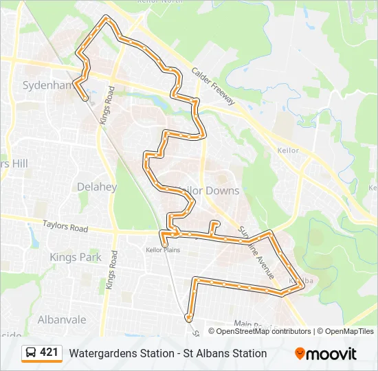 421 Bus Line Map