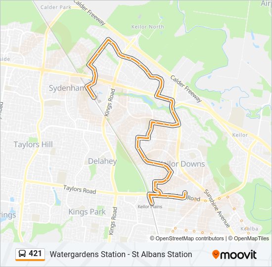 421 Bus Line Map