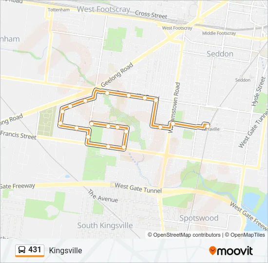 431 Bus Line Map