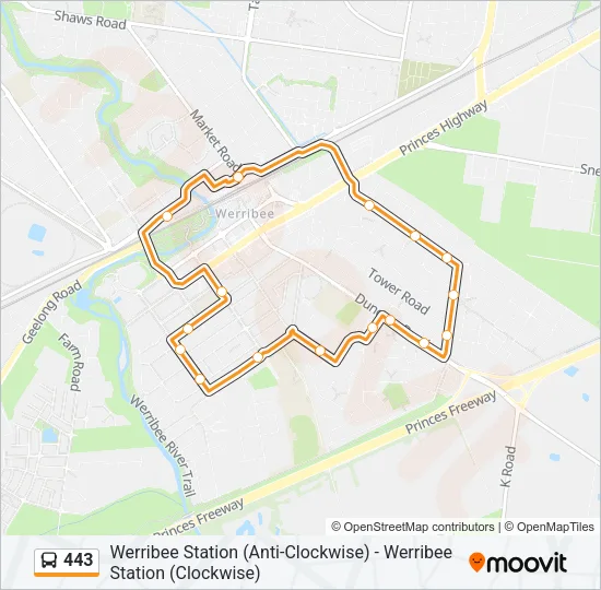 443 Bus Line Map