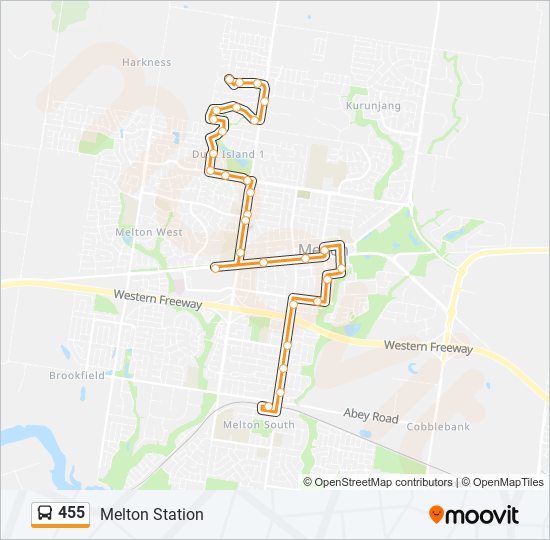 Mapa de 455 de autobús