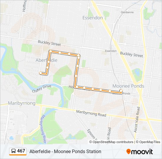 467 bus Line Map