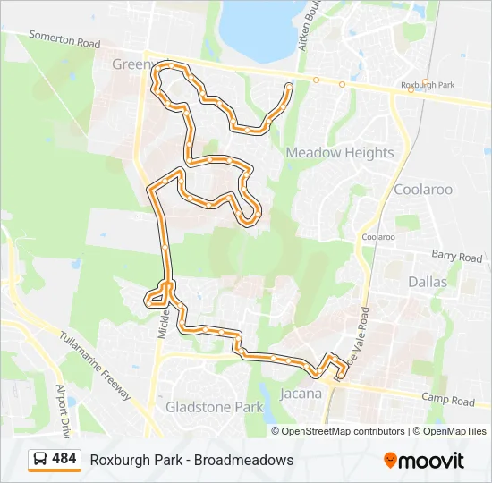 484 Bus Line Map