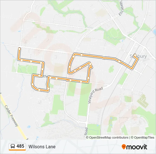 485 Bus Line Map