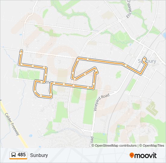 Mapa de 485 de autobús