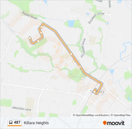 487 bus Line Map