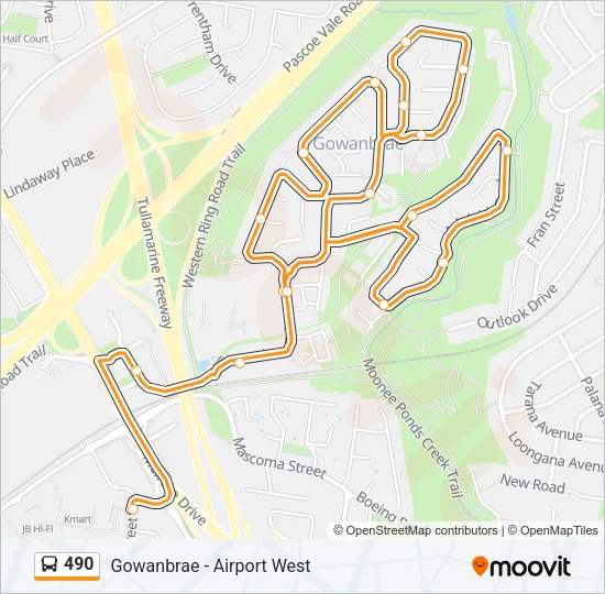 490 Bus Line Map
