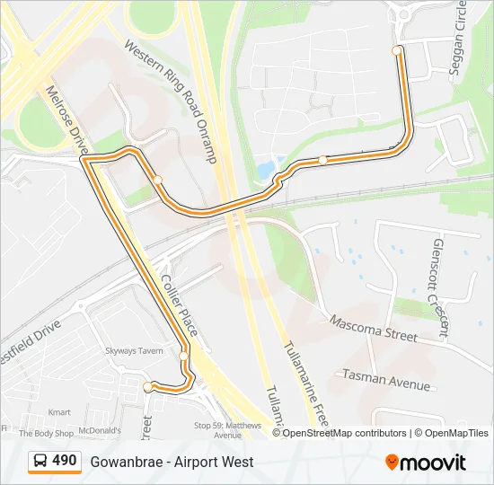 490 Bus Line Map
