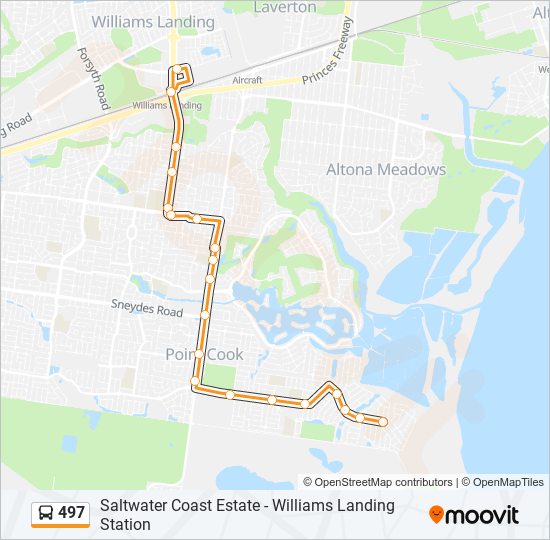 497 bus Line Map