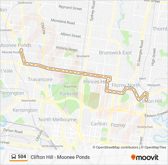 504 Bus Line Map