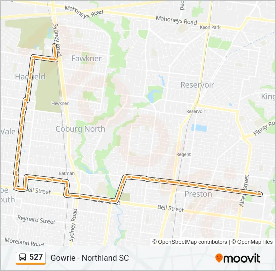 527 Bus Line Map