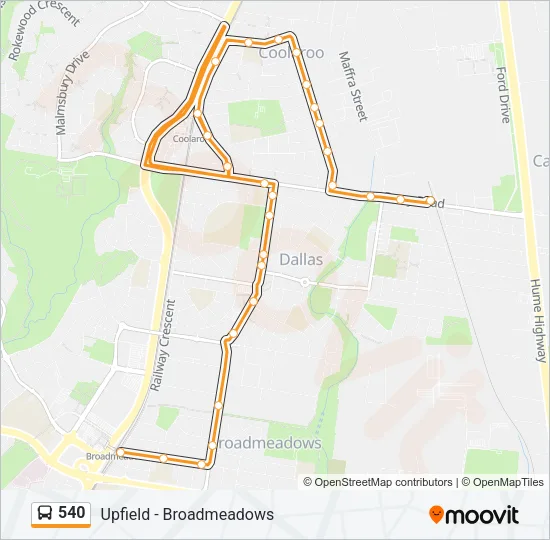 540 Bus Line Map