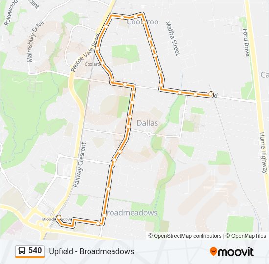 540 Bus Line Map