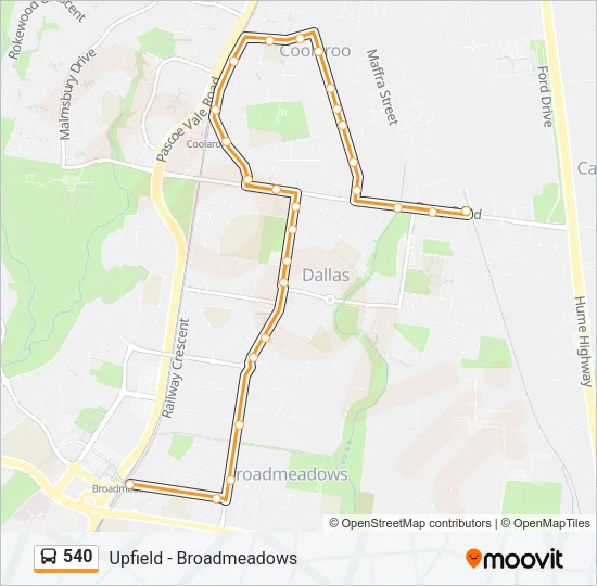 540 Bus Line Map