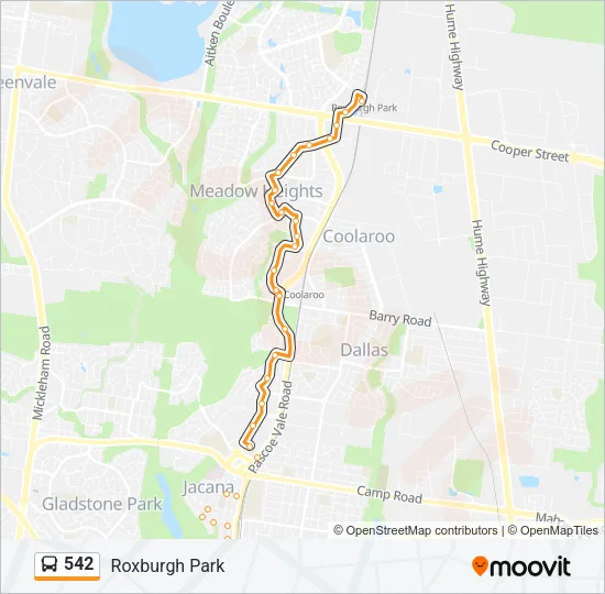 542 Bus Line Map