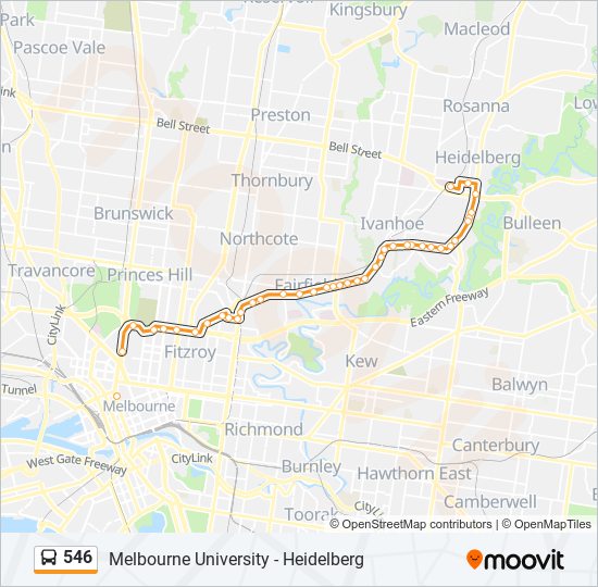 546 bus Line Map