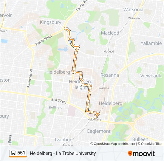 551 bus Line Map