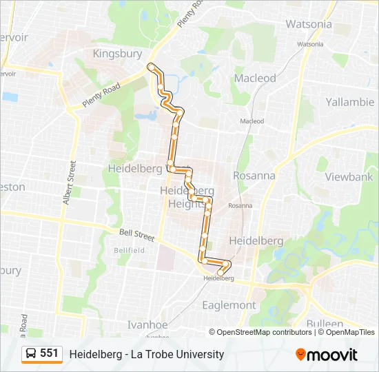 551 Bus Line Map