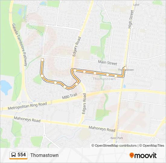 554 Route: Schedules, Stops & Maps - Thomastown (Updated)