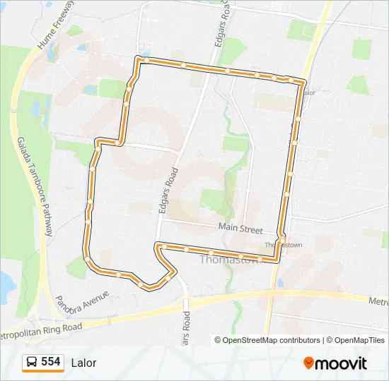 554 Bus Line Map