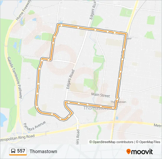 557 Bus Line Map