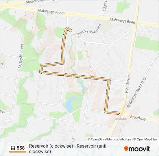 558 Bus Line Map