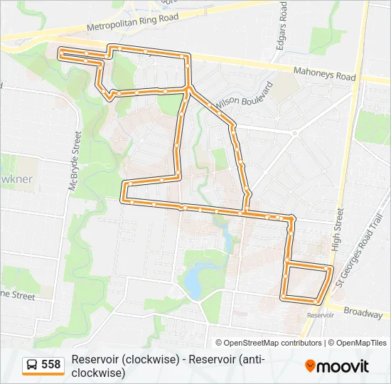 558 Bus Line Map
