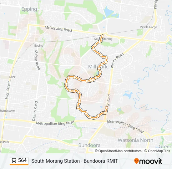 564 Bus Line Map