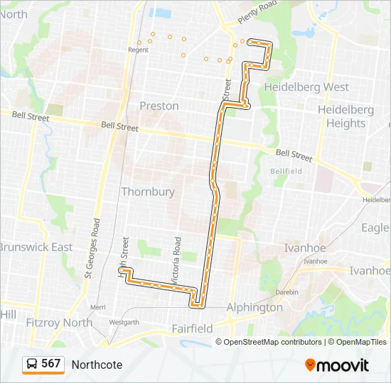 567 Bus Line Map
