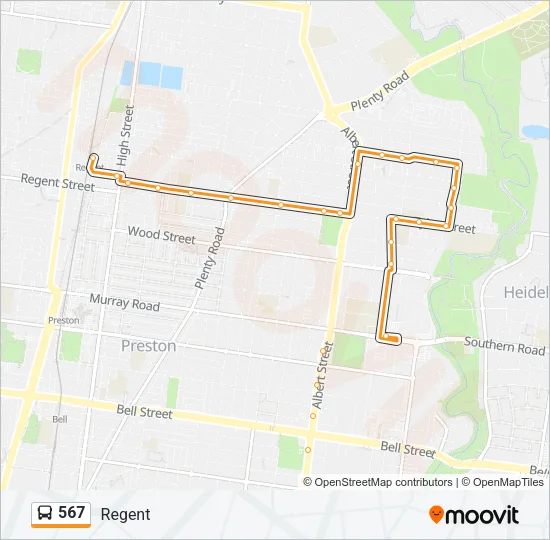 567 Bus Line Map