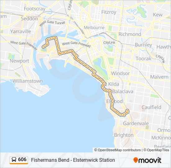 606 Route: Schedules, Stops & Maps - Fishermans Bend (Updated)