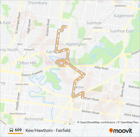 609 Bus Line Map