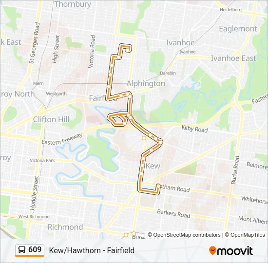 609 Bus Line Map