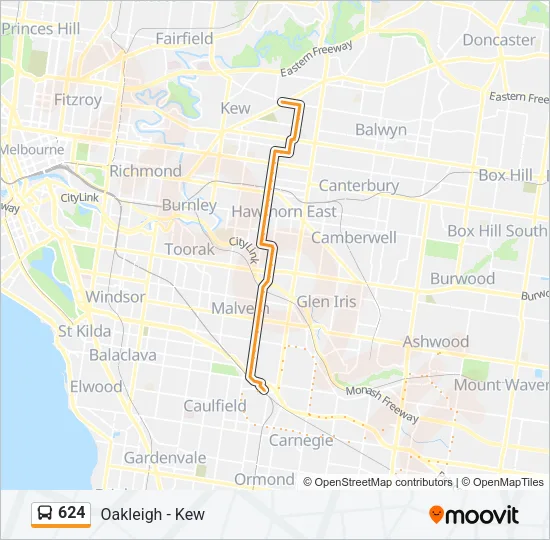624 Bus Line Map