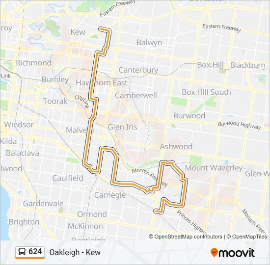 624 Bus Line Map