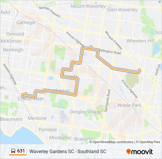 Mapa de 631 de autobús