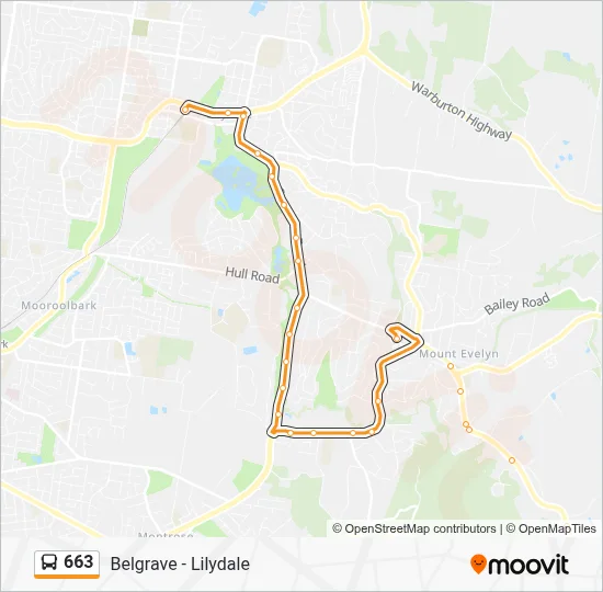 663 Route - Belgrave - Lilydale: Schedules, Stops & Maps - Lilydale ...