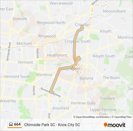 664 Bus Line Map