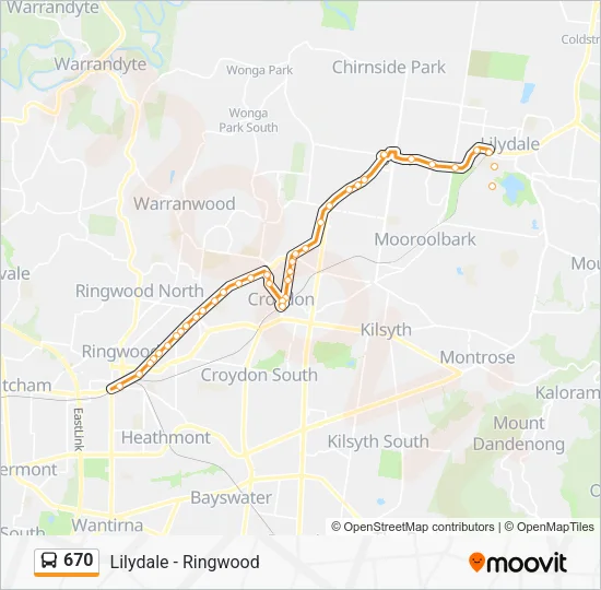 670 Bus Line Map