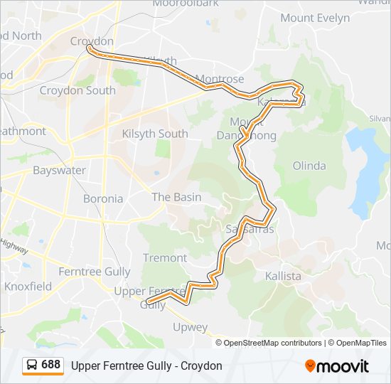 Mapa de 688 de autobús