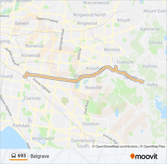 693 Bus Line Map