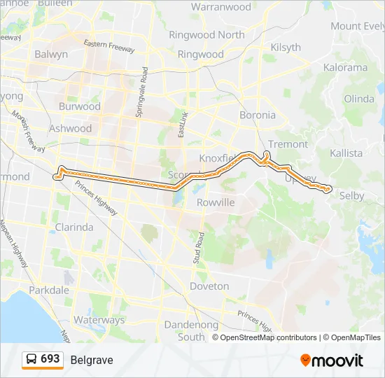 693 Bus Line Map