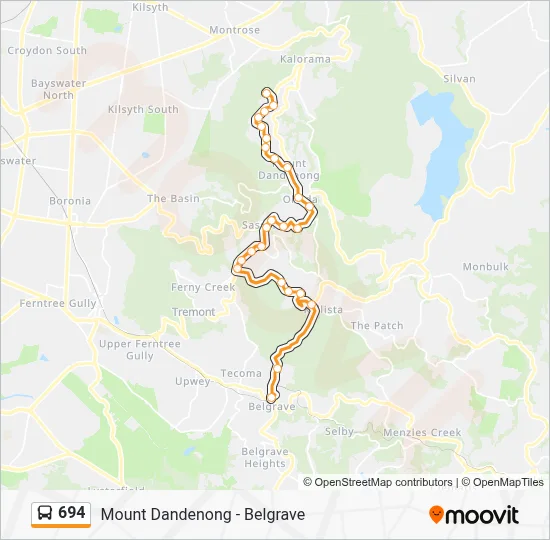 694 Route: Schedules, Stops & Maps - Belgrave Station (Updated)