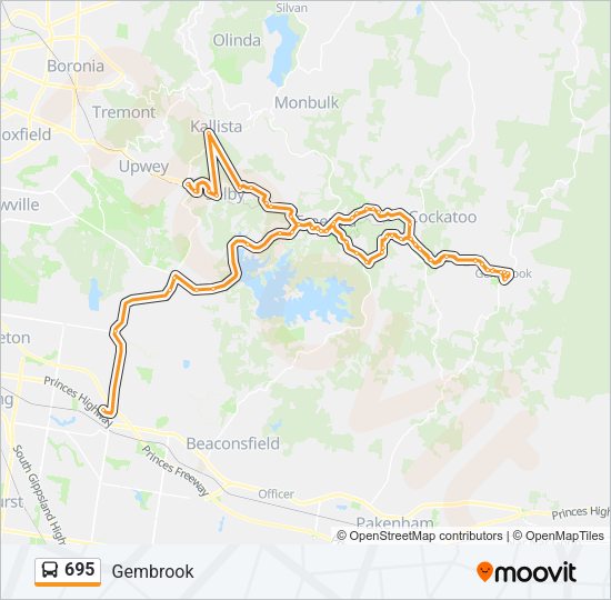 695 Bus Line Map