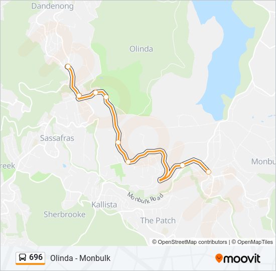 Mapa de 696 de autobús