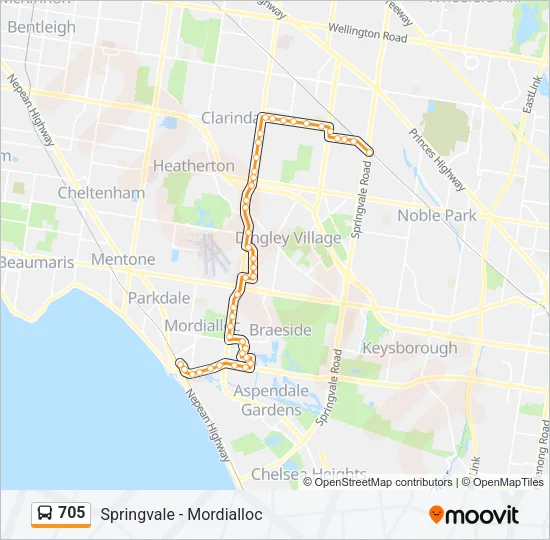 705 Bus Line Map