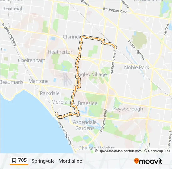 705 Bus Line Map