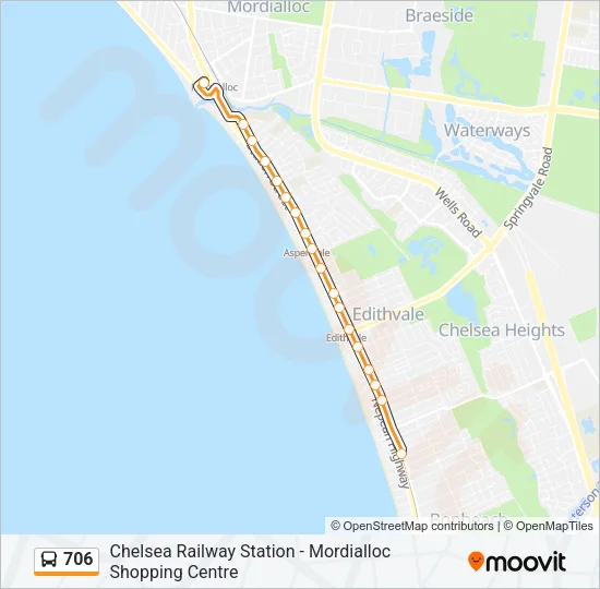 706 Bus Line Map