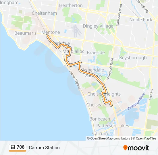 708 Bus Line Map