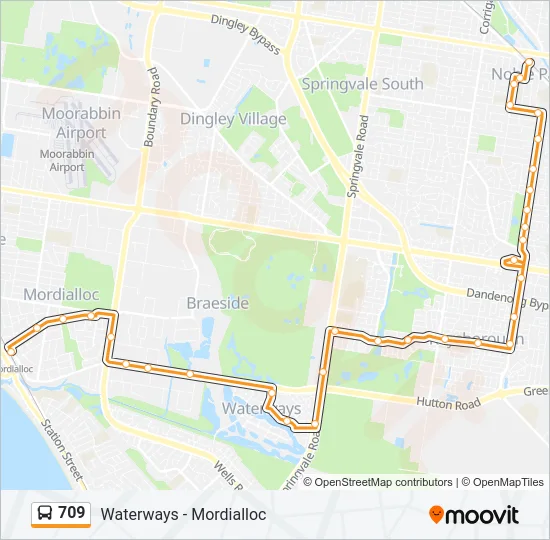 709 Bus Line Map